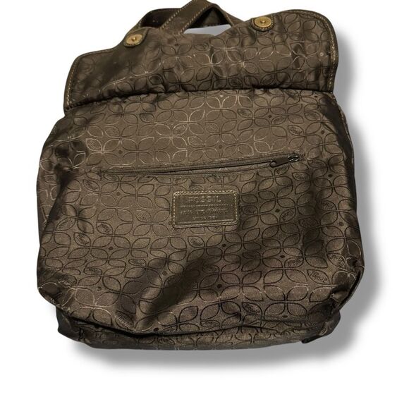 Fossil Ginger Top Handle Crossbody Purse Brown Leather Magnetic Snap Closure - Picture 10 of 15